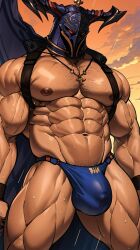 1boy 1male 1man abs ai_generated aiartdouglas bara bara_tiddies bara_tits big_muscles big_pecs bulge chest_hair daddy dilf draph draph_race_(granblue_fantasy) erection gay granblue_fantasy hair helmet helmet_only horn horned_humanoid humanoid male male_only mostly_nude muscular muscular_humanoid muscular_male musk navel nipples pecs pubes solo sweat vaseraga yaoi