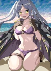 alternate_costume bikini breasts female female_only fire_emblem fire_emblem_awakening fire_emblem_heroes nintendo official_alternate_costume open_mouth purple_bikini purple_swimsuit robin_(fire_emblem) robin_(fire_emblem)_(female) solo swimsuit taka_p_(zelda27th)