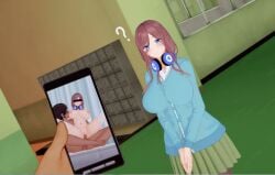 1girls 2boys 3d ? animated go-toubun_no_hanayome kana koikatsu nakano_miku netorare ntr photo_comparison sex unawaren