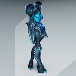 1girls 3d alien alien_girl animated armored_dark_samus ass blue_skin breasts dark_samus hips humanoid large_ass large_breasts metroid nipples no_sound pearforceone see-through thighs transparent_body tummy turntable_(animation) video wide_hips