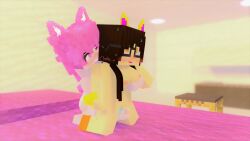 2girls 3d adult animal_ears armpits artist_request blush bouncing_breasts breasts cat_ears cat_girl character_profile completely_nude embarrassed embarrassed_nude_female embracing erect_nipples female horny horny_female mine-imator minecraft mizuki_(mymizukid) naked nipples nude nude_female nudity oiled_skin pink_ears pink_eyes pink_hair pussy pussy_wet tagme