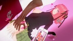 1girls 3d 4boys animated ass_grab condom condom_belt dark-skinned_male gangbang go-toubun_no_hanayome interracial kana kana_(artist) koikatsu multiple_boys multiple_penises nakano_nino netorare phone skirt used_condom