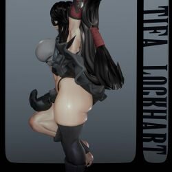 1girls 3d abs animated ass black_hair breasts cleavage clothing female final_fantasy final_fantasy_vii hips large_ass large_breasts long_hair mp4 muscular muscular_female no_sound orange_eyes panties pearforceone solo text thick_thighs thighs tifa_lockhart turntable_(animation) video