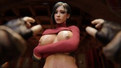 3d ada_wong ada_wong_(adriana) alternate_breast_size asian asian_female black_hair bob_cut breasts_out dress_lift eyelashes eyeshadow fingerless_gloves first_person_perspective first_person_view grabbing grabbing_breasts grabby_hands hands_crossed horny horny_male huge_breasts imminent_breast_grab large_areolae large_breasts leon_scott_kennedy looking_at_breasts makeup male_pov pov pov_eye_contact resident_evil resident_evil_4 resident_evil_4_remake short_hair stephanie23 surprised surprised_expression sweater_lift tagme tits_out top_lift