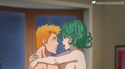 1boy 1girls artyum99 bleach breasts crossover female green_eyes green_hair ichigo_kurosaki nude one-punch_man sex tatsumaki