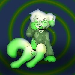 furry furry_only green_fur hoodie kittydogcrystal sravio_(kittydogcrystal)