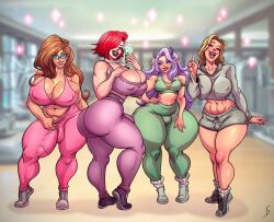 2023 4futas alternate_version_at_source balls big_breasts big_penis blonde_hair bottom_heavy breasts brown_hair bulge clothed clothing commission erection erection_under_clothes eroseroticart flaccid fully_clothed futa_only futanari horns huge_ass huge_breasts huge_hips human humanoid light-skinned_futanari light_skin long_hair muscular_futanari original_character penis purple_hair red_hair short_hair standing thick_thighs tight_clothing wide_hips