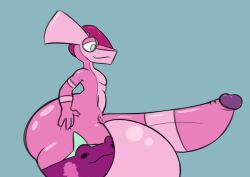 absurd_res amphibian anthro ass balls balls_bigger_than_head big_balls big_butt big_penis clothing digital_media_(artwork) erection frog gaze_(artist) gaze_(character) generation_6_pokemon genitals greninja hi_res huge_balls huge_butt huge_cock humanoid_genitalia humanoid_penis hyper hyper_genitalia legwear male mammal nintendo penis pokémon_(species) pokemon pokemon_(species) side_view simple_background smile solo thick_thighs thigh_highs