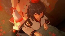 2girls 3d 3d_animation ambiguous_penetration animated applesoda ass aya_shameimaru black_hair breasts from_behind fucked_from_behind futa_on_female futanari hakurei_reimu koikatsu kourindou_tengu_costume multiple_girls nipples no_sound outdoors pom_pom_(clothes) red_headwear reimu_hakurei ribbon-trimmed_thighhighs sex sex_from_behind shameimaru_aya tagme taken_from_behind tokin_hat touhou video white_thighhighs