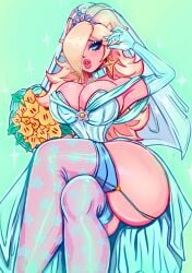 1girls big_lips bimbo bimbo_lips blonde_hair breasts bridal_gown bridal_veil bride cleavage collar crossed_legs female female_only high_resolution huge_breasts looking_at_viewer mario_(series) nintendo princess_rosalina revealing_clothes skimpy_clothes skindentation solo stockings super_mario_galaxy super_mario_odyssey theartofmathew thick_lips thick_thighs thighhighs thighs wedding_peach_(super_mario_odyssey)_(cosplay)