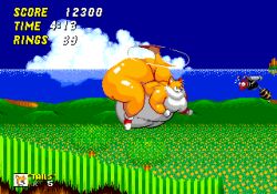 16-bit 1boy ass badnik belly big_ass bubble_butt chip_at_night clouds fat field field_background flying grass grass_field green_grass huge_ass huge_belly huge_moobs huge_thighs lives massive_ass moobs overweight pixel_art plump_ass rings robot score shocked shocked_expression sonic_(series) sonic_the_hedgehog_(series) sonic_the_hedgehog_2 tails tails_the_fox thick_thighs thighs timer wide_hips