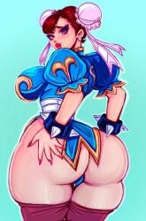 1girls ass ass_focus breasts chun-li curvy curvy_body curvy_figure huge_breasts large_ass large_breasts looking_at_viewer mature_female skindentation solo_female street_fighter theartofmathew thick_thighs thighhighs thighs voluptuous_female wide_hips