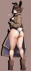 big_ass bunny_ears bunny_tail bunnysuit call_of_the_night fat_ass glasses huge_ass mobi_mobi mobubeinglewd nice_ass phone_wallpaper standing uguisu_anko wallpaper yofukashi_no_uta