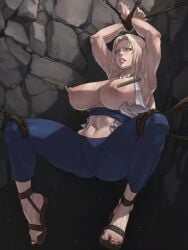 1girls abdomen abs female female_only huge_breasts light-skinned_female light_skin mature_female milf naruto naruto_(series) nipple_stimulation solo spread_legs tagme thick_thighs tsunade xxoom