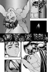 1boy 1girls berserk black_hair casca devil female femto forced griffith looking_at_another male male/female manga monochrome pain rape sex straight succubus vaginal_penetration