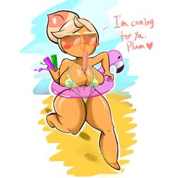 beach breasts cookie_run female floatie food houvandie peach_cookie popsicle sunglasses swimsuit text thighs