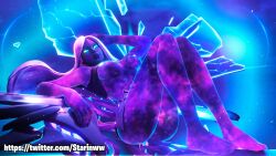 1girls 3d areolae ass blender breasts epic_games female female_focus female_only fortnite fortnite:_battle_royale galaxy galaxy_crossfade_(fortnite) glowing glowing_eyes hand_on_head highres looking_at_viewer medium_breasts nipples pose posing presenting presenting_pussy pussy pussy_lips pussy_peek sitting solo solo_focus starinww vagina watermark