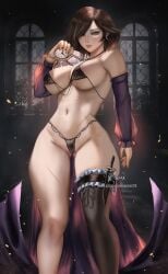 lingerie octopath_traveler_2 scars solo solo_female throne_(octopath_traveler_2) weisart