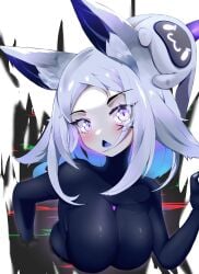 dya_rikku_(vtuber) female fox_ears virtual_youtuber vyugen white_eyes white_hair