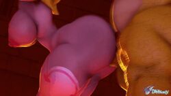 1boy 1girls ambiguous_penetration animated anthro ass bouncing_breasts bowser breasts dasharky3d doggy_style female from_behind from_behind_position gif huge_ass interspecies male mario_(series) nipples penis princess_peach sex side_view standing thighhighs