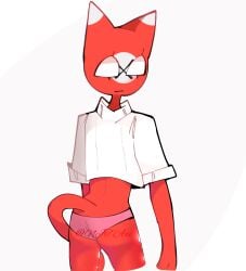 1girls ass cat_ears cat_tail catgirl countryhumans countryhumans_girl countryhumans_third_reich nazi_germany_(countryhumans) njt_axi_(artist) pink_thong shirt_up