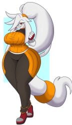 big_breasts breasts dewwydartz eva(dewwydartz) pokémon_(species) pokemon pokemon raboot thick_thighs wide_hips