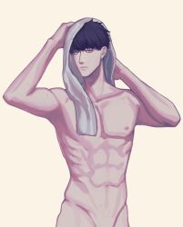 abs after_shower gay jojo's_bizarre_adventure nude nude_male sorbet_(jjba) vento_aureo