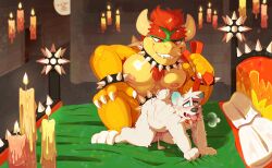 2023 absurd_res accessory bear bowser cock_ring crownedvictory detailed_background doggy_style duo eyes from_behind_position genitals hi_res jewelry male_only mammal mario_(series) nintendo nipples penis penis_accessory penis_jewelry polar_bear sex size_difference smile tagme tongue tongue_out ursine