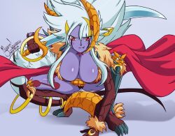 1girls female furry lion_girl lunalight lunalight_leo_dancer monster purple_skin yu-gi-oh!