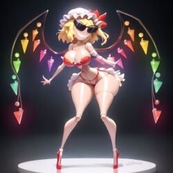 ai_generated armpits bimbo bimbo_body bimbofication bimbofied body_modification corset dollification female flandre_scarlet hourglass_figure huge_ass huge_breasts implied_transformation knick_knack midriff npg8993 panties permanent_smile smile sunglasses sunnification sunny_miami thick_thighs thin_waist touhou transformation wide_hips