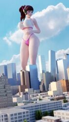 1girls 3d 9/11 animated brown_hair butt_bump city cityscape clothed clothed_female d.va destruction female female_only giantess gigaenjoyer hands_on_sides headphones light-skinned_female light_skin mp4 overwatch panties ponytail socks sound tagme thick_ass video