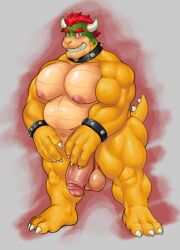 1boy anthro balls bara bara_tiddies bara_tits barazoku big_balls big_chest big_pecs big_penis blush bowser flaccid gay gigantic_chest huge_chest huge_pecs hunnipanda large_pectorals male male_only manboobs mario_(series) massive_chest massive_pecs moobs muscles muscular nintendo nipples nude pecs penis red_eyes scalie solo solo_anthro solo_male