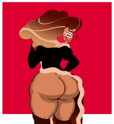 
ddaabbs ass_focus bottom_heavy bottomless bottomless_female chocolate_bonbon_cookie cookie_run embarrassed female female_focus giant_ass looking_back mature_female milf