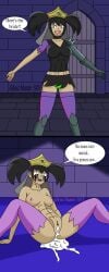 1girls 2koma after_rape after_sex black_hair commentary_request crown cum cum_in_pussy cum_inside cum_pool cum_puddle danny_phantom female ghosthunter1851(artist) goth goth_girl green_panties medium_breasts nickelodeon on_ground purple_eyes rape runny_makeup runny_mascara sam_manson shocked shocked_expression short_dress sitting sitting_on_floor stockings stockings_only twintails young