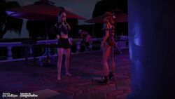 3d animated camera fortnite lexa_(fortnite) night party phone photo princess_lexa_(fortnite) red_eyes sylvie_(fortnite) tagme video white_hair