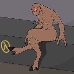 2d alien athletic big_ass half-life half-life_(series) hi_res humanoid looking_at_viewer male methados nude red_eyes thick_thighs vortigaunt