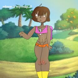 backpack blackwashed clothing dark_skin dora_marquez dora_the_explorer female human orange_shorts tagme