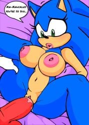 after_transformation big_breasts bimbofied fan_edit female female_focus female_only genderswap_(mtf) knuckles_the_echidna legs_apart legs_held_open legs_spread nude nude_female offscreen_male on_back penis rule_63 sex sonic_(series) sonic_the_hedgehog sonic_the_hedgehog_(series) sonique_the_hedgehog unseen_character unseen_male_face voluptuous