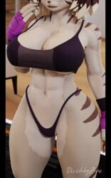 1girls 3d alyia_(dividebyzero) animated anthro big_breasts bra breasts cleavage clothing dividebyzero fanning_self female fur furry furry_only huge_breasts no_sound panties revealing_clothes short_playtime shorter_than_10_seconds solo standing tagme tail thick_thighs vertical_video video wide_hips