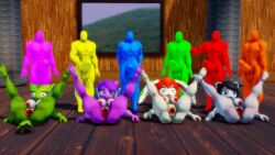 anthro aquatic_dragon canine carol_tea dragon feline freedom_planet freedom_planet_2 looking_at_viewer mating_press milla_basset neera_li panda sahanovazamat sash_lilac video_games wildcat