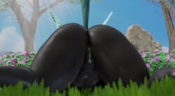 3d_(artwork) anthro arthropod ass ass_up big_butt changeling digital_media_(artwork) faceless_character faceless_female female friendship_is_magic genitals hasbro hi_res my_little_pony navel pussy queen_chrysalis_(mlp) thick_thighs xlkev