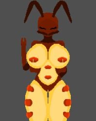 4_arms animal_humanoid animated ant antennae_(anatomy) anthro arthropod arthropod_humanoid big_breasts bodily_fluids bouncing bouncing_breasts breasts closed_eyes digital_media_(artwork) female food front_view genital_fluids genitals hands_behind_back hi_res honey_(food) honeypot_ant humanoid hymenopteran hymenopteran_humanoid insect_humanoid insects lactating lactating_honey leaking mandibles multi_arm multi_limb multicolored_body pixel_(artwork) pixel_animation pussy pussy_juice raised_hand solo thick_thighs translucent translucent_belly translucent_breasts two_tone_body unusual_bodily_fluids unusual_lactation