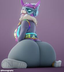 3d ass_focus big_ass blender dj_bop dj_bop_(fortnite) doonography epic_games fortnite fortnite:_battle_royale huge_ass looking_at_viewer looking_back sitting_down solo thick_ass viewed_from_behind viewer_perspective viewer_pov