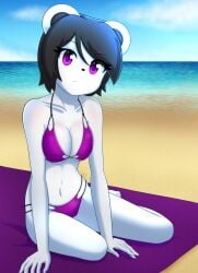 1girls anthro anthro_only big_breasts bikini breasts cleavage erdfurry female female_only freedom_planet freedom_planet_2 furry furry_only hi_res looking_at_viewer medium_hair neera_li nipples nipples_visible_through_clothing panda short_hair video_games