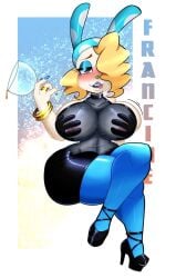 alcohol animal_crossing anthrofied areolae bangs bangs_over_eyes bangs_over_one_eye big_ass big_breasts big_butt blonde_female blonde_hair blue_eyeshadow blue_fur blue_lips blue_lipstick blue_nails blush blushing_profusely bouncing_breasts bracelets bunny bunny_ears bunny_girl cleavage cleavage_overflow curly_hair drunk earings female female_focus female_only flirting flirty francine_(animal_crossing) fur furry gold_jewelry hat headwear heels high_heels huge_breasts humanoid legs legs_crossed licking_lips nintendo nipples pink_nipples purple_eyes raccoon_sama revealing_clothes rings see-through see-through_clothing short_dress sideboob simple_background sitting slim_waist slutty_outfit sparkles thick_thighs thighs tight_clothing tipsy tongue_out transparent_clothing video_game_character white_fur wide_hips