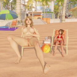 beach big_breasts ctgiantess epic_games fortnite fortnite:_battle_royale giantess helsie_(fortnite) joni_(fortnite) macro mini_giantess sitting size_difference sleeping