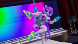 anthro aquatic_dragon dragon freedom_planet freedom_planet_2 futanari futanari_stripper looking_at_viewer pole sahanovazamat sash_lilac stripper stripper_pole video_games