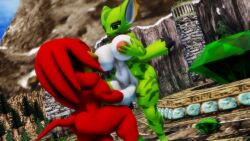 anthro breast_sucking carol_tea crossover eastern_and_western_character echidna feline freedom_planet freedom_planet_2 knuckles_the_echidna masturbation sahanovazamat sonic_(series) sonic_the_hedgehog_(series) video_games wildcat