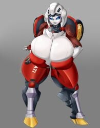 1girls arcee arcee_(rotb) artist_name autobot autobot_insignia big_breasts built-in_high_heels cleavage cleavage_overflow female female_autobots female_only giant_breasts heeled_feet high_heels huge_breasts huge_thighs massive_breasts omegabean plump_thighs robot_girl solo thick thick_legs thick_thighs transformers transformers_rise_of_the_beasts