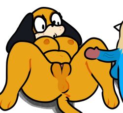 big_ass big_breasts big_penis breasts bubble_butt duck_hunt duck_hunt_dog game_freak huge_ass huge_cock huntress_(lewdewott) lewdewott lucario nintendo penis pokemon pokemon_(species) thick_thighs wide_hips